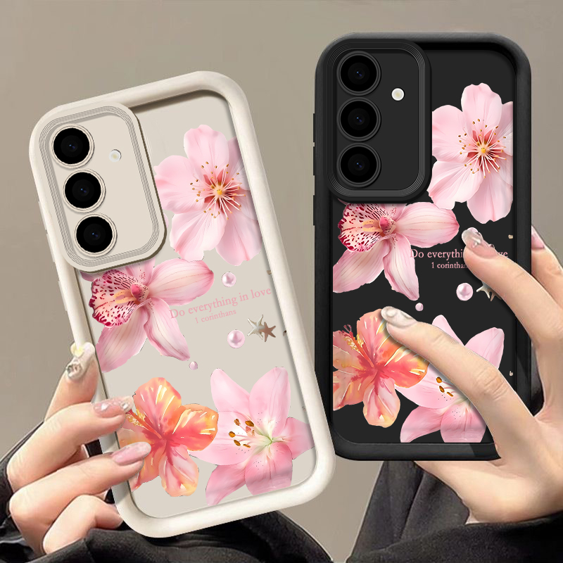 Phone Cases Pink - Rosa Blumen Handyhülle für Samsung Galaxy
