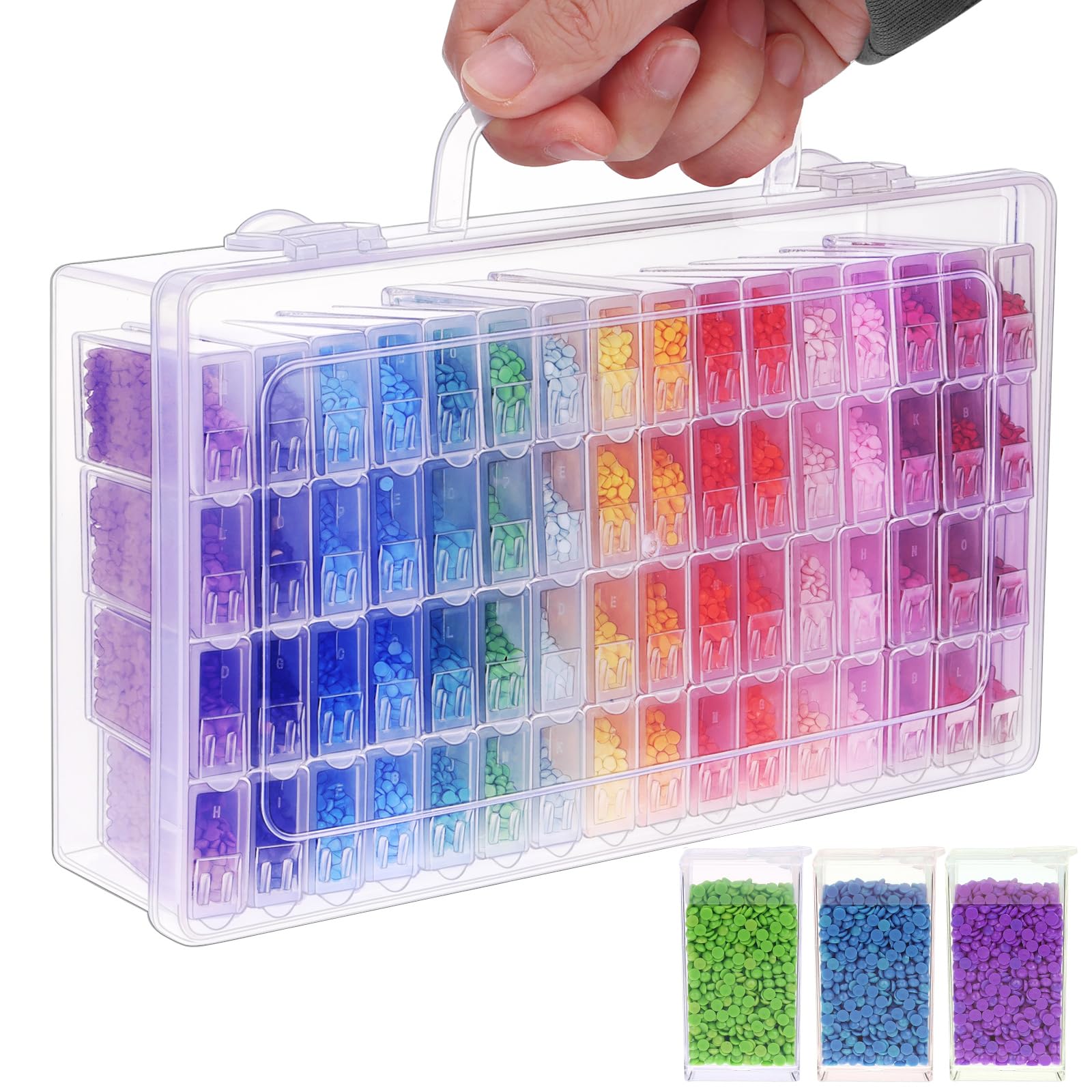 Phone Cases The Dairy - 1/2/3/4er-Pack 64-Fächer Diamant-Malerei Aufbewahrungsbox Behälter für