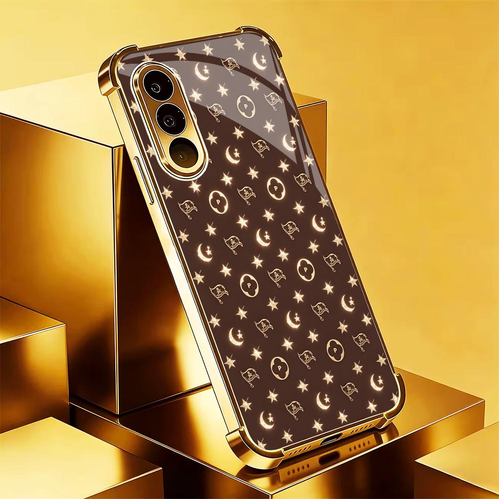 Phone Cases Quad Lock - Hochwertige Luxus-Handyhülle in Braun & Gold