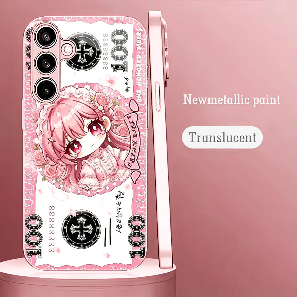 Phone Cases Quad Lock - Niedliche japanische Comic-Banknoten-Handyhülle S26 Ultra Case