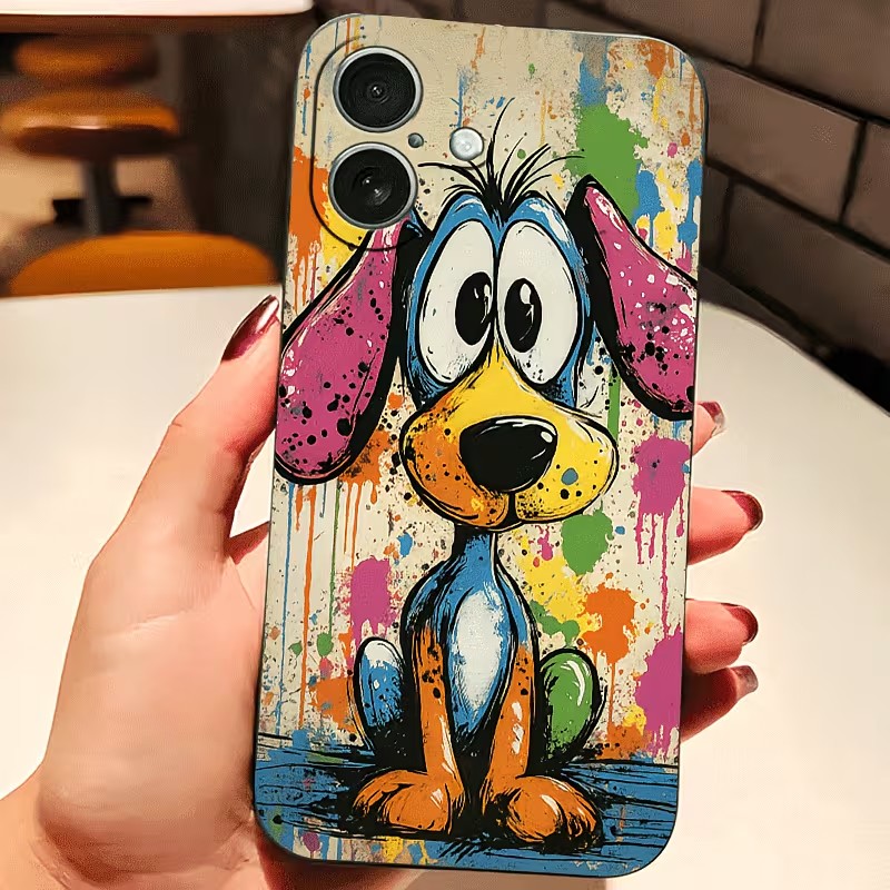 Phone Cases Like Loopy - Graffiti-Farbige Welpen-TPU-Handyhülle für iPhone 17 16