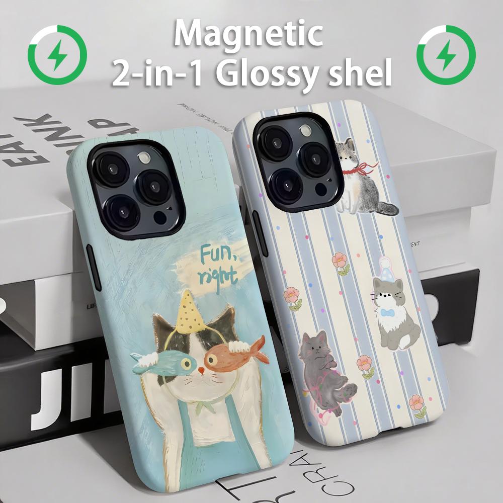 Phone Cases Like Loopy - Niedliche Katzen und Hunde Handyhülle Magnetisch