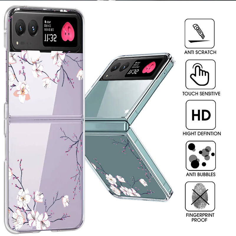 Phone Cases Motorola - Handyhülle mit weißem Blumenmuster für Motorola