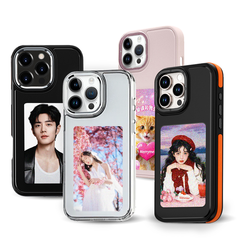 Phone Cases Diy - NFC-Ink-Screen-Handyhülle Aermy DIY-Bildschirm 4-Farben-Display Handyhülle für