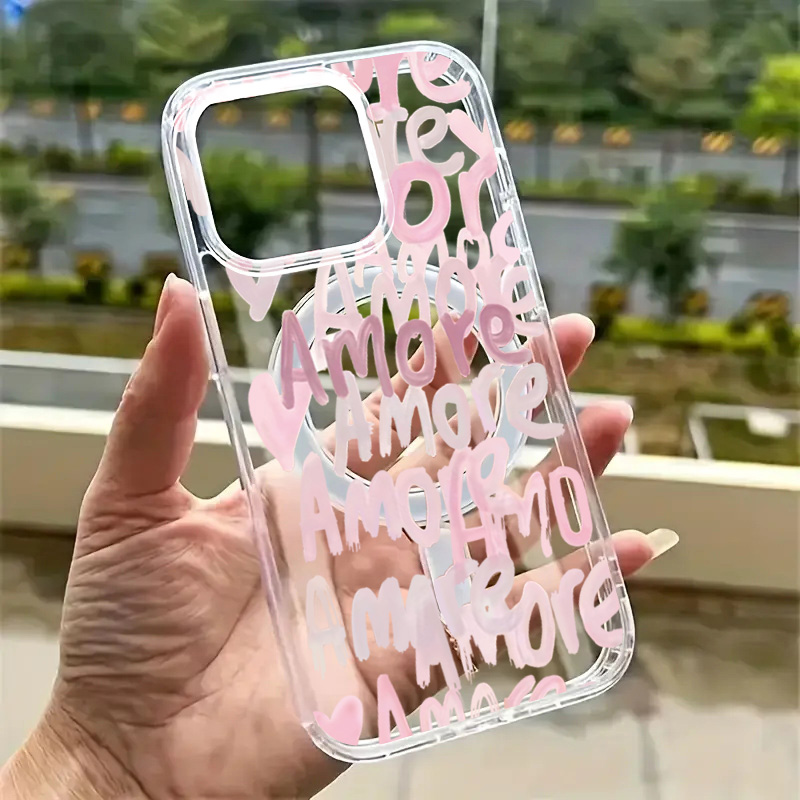 Phone Cases Pink - Amore-Love Romantische Handyhülle mit rosa Schriftzug