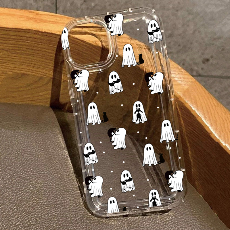 Phone Cases Online - Western-Halloween-Cowboy-Geist- und Blumendruck, transparente Hülle für