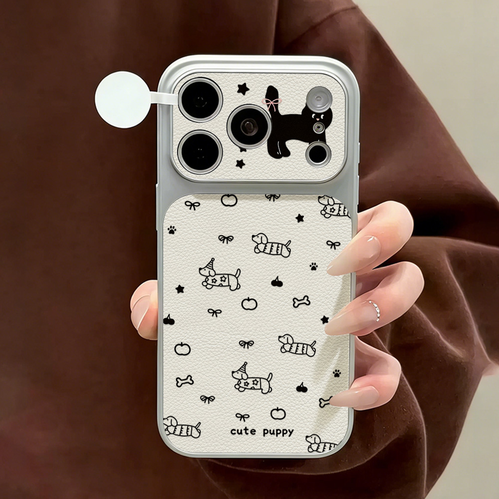 Phone Cases Quality - Niedliche Welpen-Leder-Handyhülle für iPhone 17 Pro