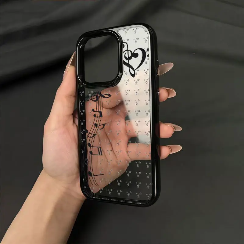 Phone Cases Girls - Neue Niedliche INS-Style Cartoon-Mädchen Musiknoten-Stern Handyhülle