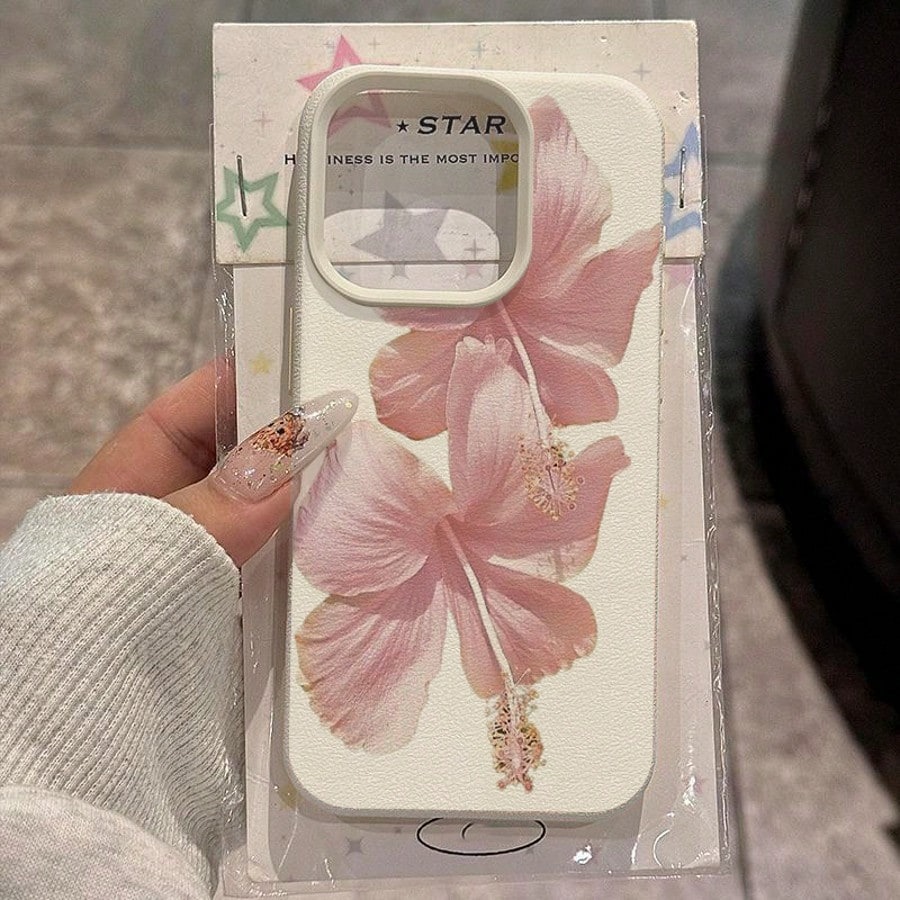 Phone Cases Aesthetic - Rosa Hibiskus elegante hochästhetische Handyhülle für