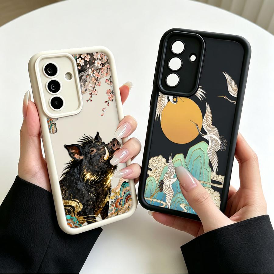 Phone Cases Galaxy A17 - Cartoon Kranich Wildschwein Handyhülle für Samsung