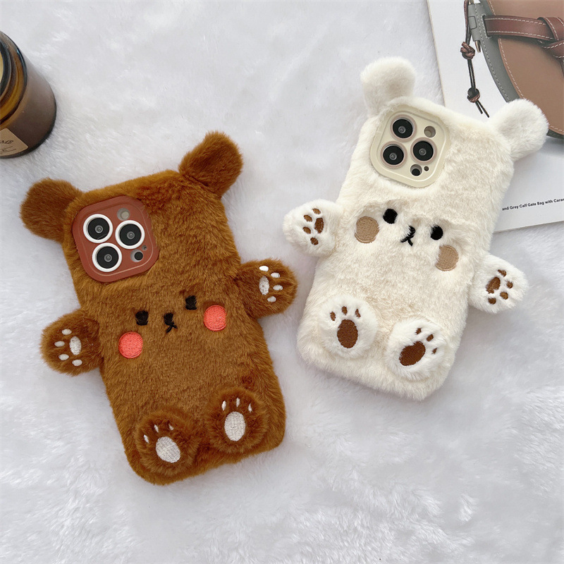 Koreanische 3D Cartoon Bär Fla – Phone Cases Iphone 16 Pro Max Bewertung und Preis