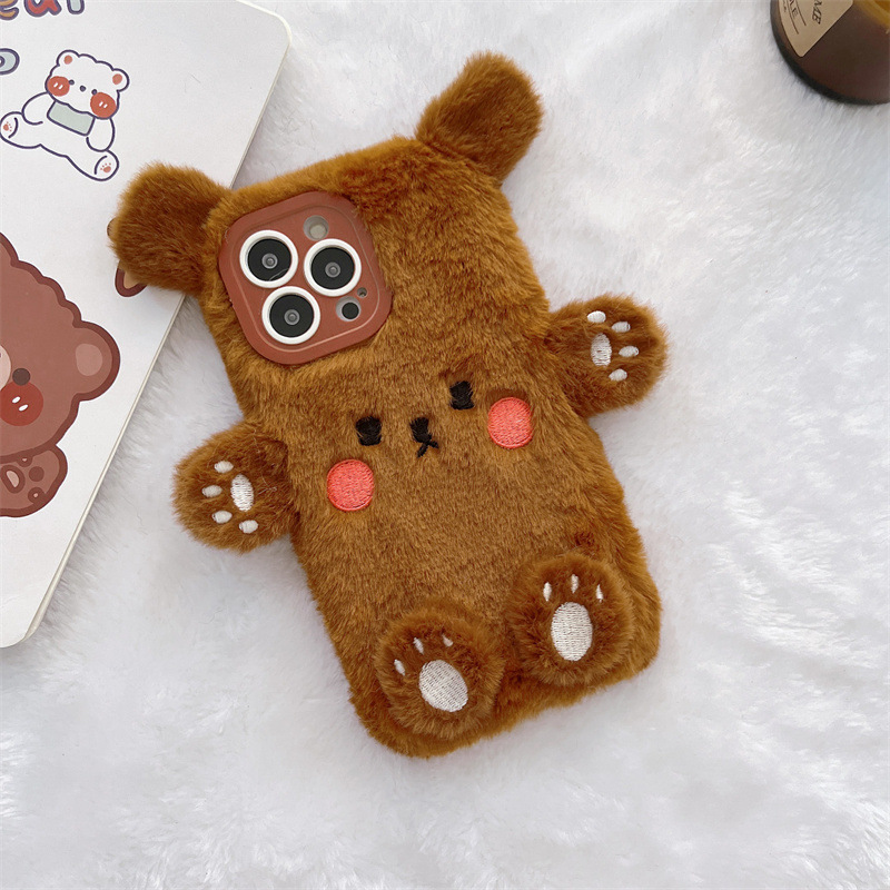 Koreanische 3D Cartoon Bär Fla – Phone Cases Iphone 16 Pro Max Bewertung und Preis
