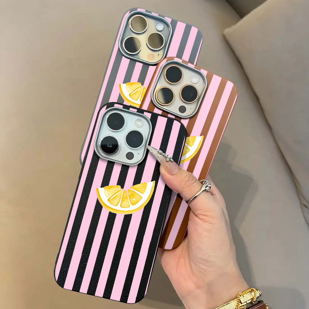 Zitronenrosa gestreifte Handyh – Phone Cases Pink Bewertung und Preis