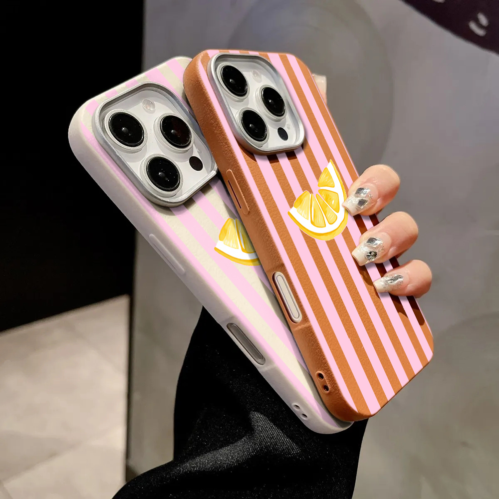 Zitronenrosa gestreifte Handyh – Phone Cases Pink Bewertung und Preis