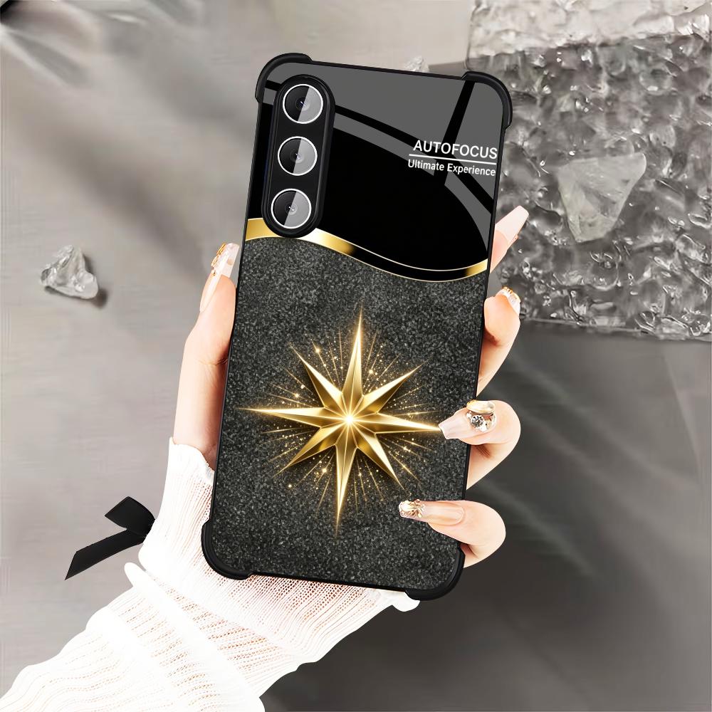 Schwarze Glänzende Goldstern-H – Phone Cases Quad Lock Bewertung und Preis