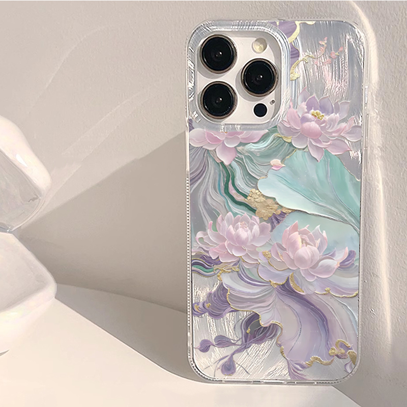 Traumhaftes Lila Lotus-Print Ä – Phone Cases Aesthetic Bewertung und Preis