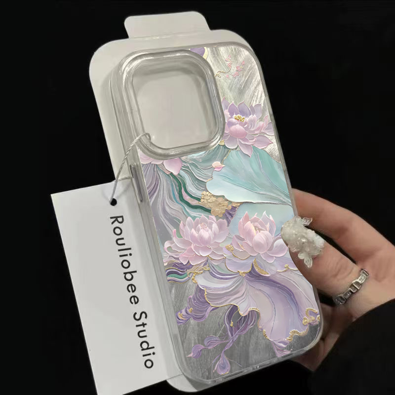 Traumhaftes Lila Lotus-Print Ä – Phone Cases Aesthetic Bewertung und Preis