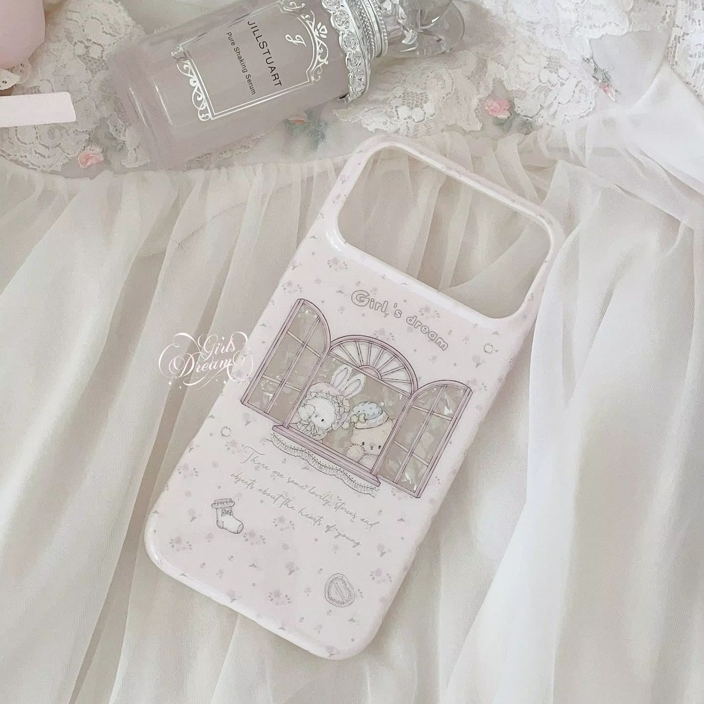 Kawaii Bunny Bear Floral Pink  – Phone Cases Pink Bewertung und Preis