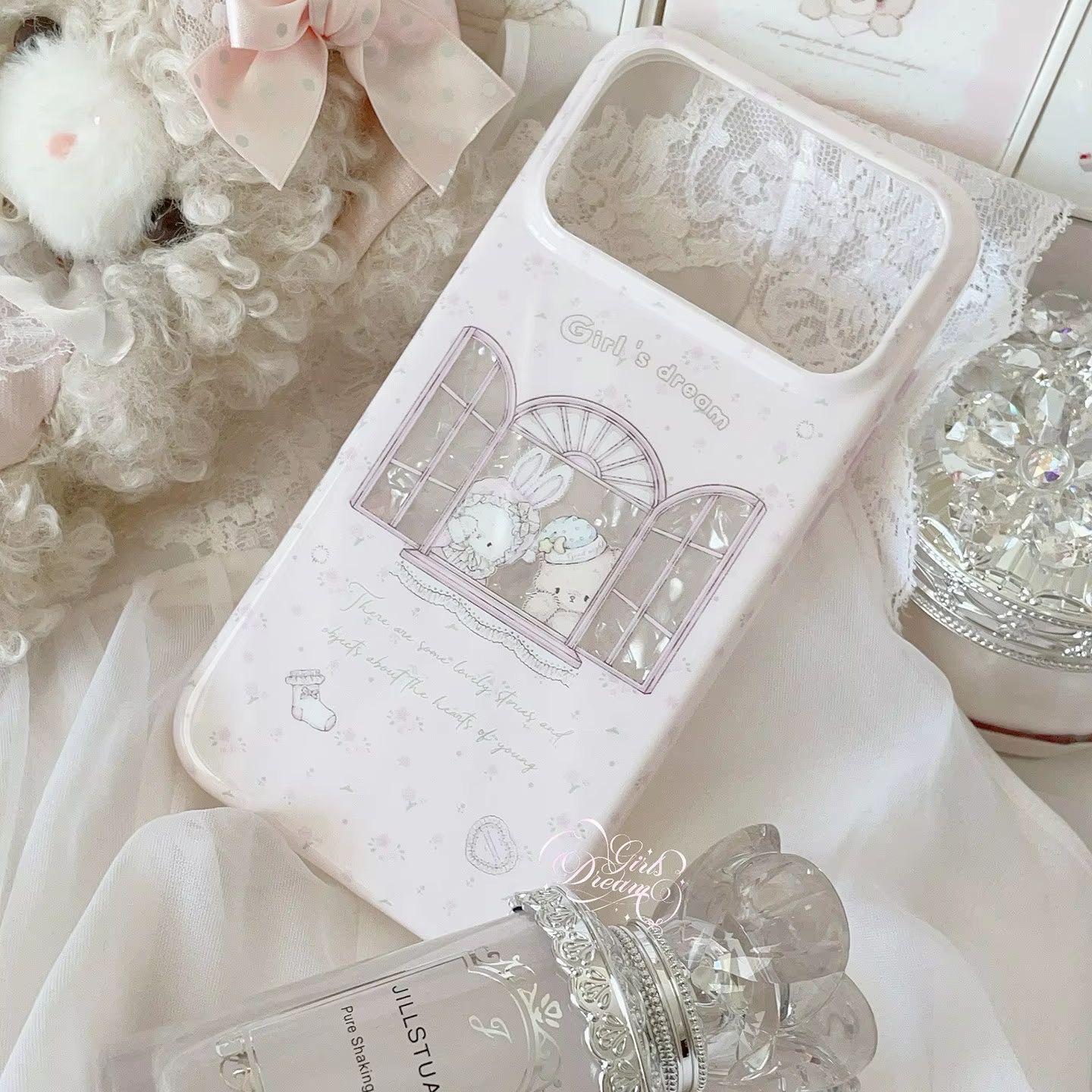 Kawaii Bunny Bear Floral Pink  – Phone Cases Pink Bewertung und Preis