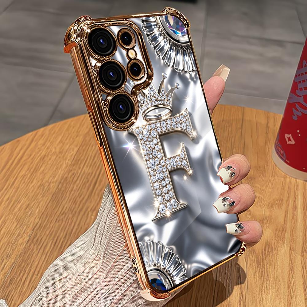 Luxuriöse Diamant-Buchstaben-F – Phone Cases Quad Lock Bewertung und Preis