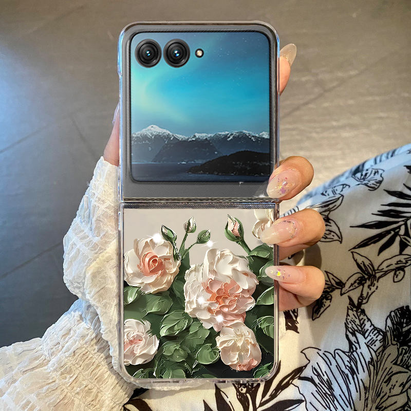 Handyhülle mit weißem Blumenmu – Phone Cases Motorola Bewertung und Preis