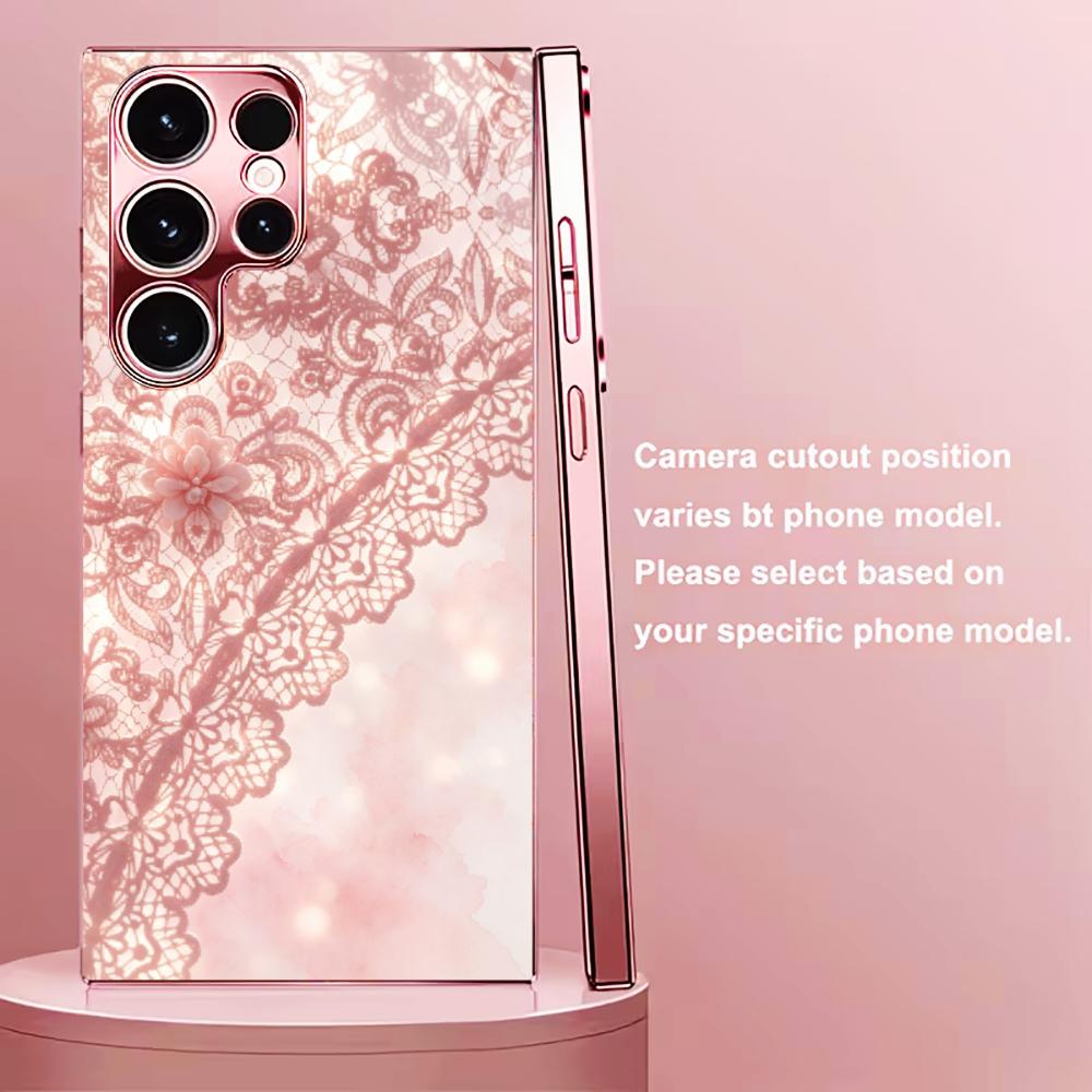 Exquisite rosa Spitzenmuster-H – Phone Cases Quad Lock Bewertung und Preis