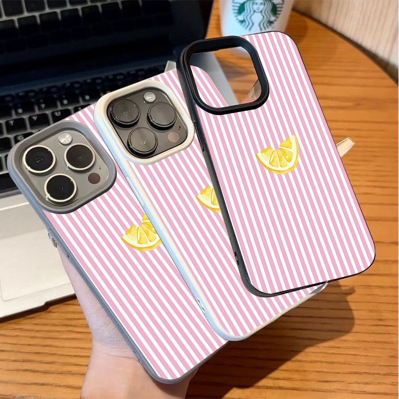 Orange-Pink-Weiß gestreifte Ha – Phone Cases Pink Bewertung und Preis