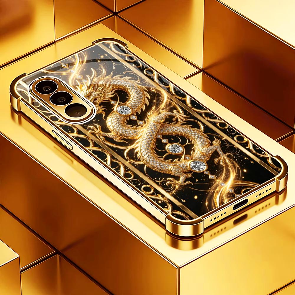 Hochwertige goldene Drachen-Ha – Phone Cases Quad Lock Bewertung und Preis